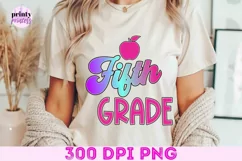 5th Grade Teacher png, Back to School School Sublimation Product Image 4