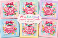 Floral Back To School Apple Coquette Bundle PNG Design | Kin Product Image 1