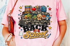 Back to School PNG Camo School Bus, Cute Animal First Day of Product Image 5