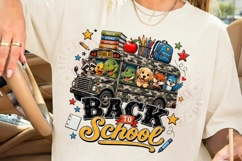 Back to School PNG Camo School Bus, Cute Animal First Day of Product Image 6