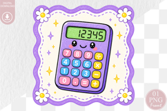 Back to School PNG, Cute Calculator Sublimation Design Product Image 1