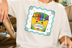 Back to School PNG, Cute Crayons Box Sublimation Product Image 2