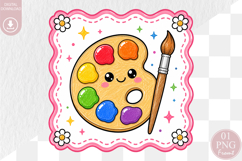 Back to School PNG, Cute Paint Palette Sublimation Product Image 1