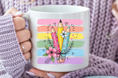 Back to School PNG, Cute Pencils Sublimation Design Product Image 5