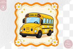 Back to School PNG, Cute School Bus Sublimation Product Image 1