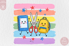 Back to School PNG, Cute School Supplies Sublimation Product Image 1