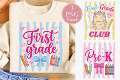 Back to School PNG, Retro First Grade Club Sublimation Product Image 1