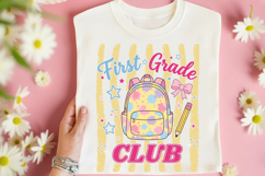 Back to School PNG, Retro First Grade Club Sublimation Product Image 2