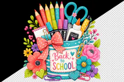 Back to school tumbler, mug wrap, clipart sublimation design Product Image 2