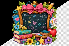 Back to school tumbler, mug wrap, clipart sublimation design Product Image 2