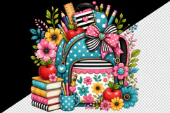 Back to school tumbler, mug wrap, clipart sublimation design Product Image 2
