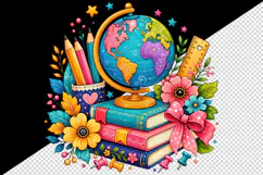 Back to school tumbler, mug wrap, clipart sublimation design Product Image 2