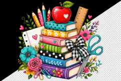 Back to school tumbler, mug wrap, clipart sublimation design Product Image 2