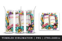 Back to school tumbler, mug wrap, clipart sublimation design Product Image 4