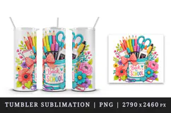 Back to school tumbler, mug wrap, clipart sublimation design Product Image 4