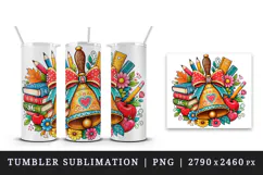 Back to school tumbler, mug wrap, clipart sublimation design Product Image 4