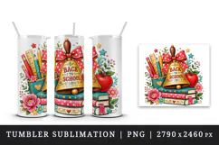 Back to school tumbler, mug wrap, clipart sublimation design Product Image 4