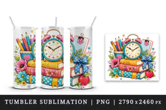 Back to school tumbler, mug wrap, clipart sublimation design Product Image 4