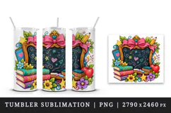 Back to school tumbler, mug wrap, clipart sublimation design Product Image 4