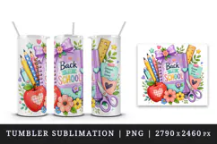 Back to school tumbler, mug wrap, clipart sublimation design Product Image 4