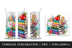 Back to school tumbler, mug wrap, clipart sublimation design Product Image 4