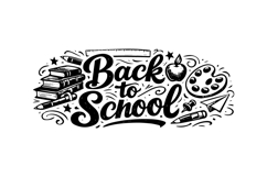 Back to School Retro Typography Horizontal Design Product Image 1