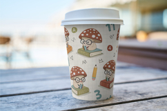 mushroom scholastic, school study, smart bookish, academic pattern, cute clever, learn design, glasses pencil, books numbers, seamless background
