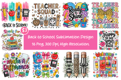 Back to School Sublimation Design,Teacher Typography PNG Product Image 1