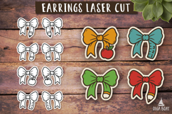 Back To School Teacher bow earrings Laser glowforge files
