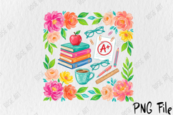 Back to School Teacher Floral PNG Product Image 2