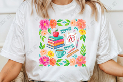 Back to School Teacher Floral PNG Product Image 4