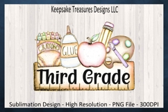 Back to School, Hand Drawn School Supplies, T-Shirt Png Product Image 1