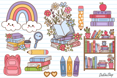 Kawaii Back to School PNG, School Supplies PNG, Book Flower Product Image 2