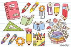Kawaii Back to School PNG, School Supplies PNG, Book Flower Product Image 3