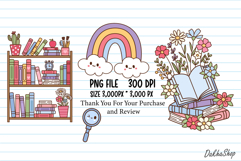 Kawaii Back to School PNG, School Supplies PNG, Book Flower Product Image 4