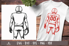 Back View Football Player svg Personalized design