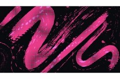 Black and Pink Grunge Brush Background with Halftone Effect Product Image 5