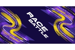 Purple and Yellow Brush Background in Halftone Style Product Image 1