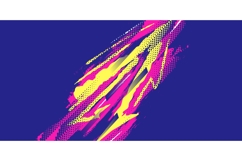 Yellow and Pink Brush Background with Halftone Effect Product Image 1