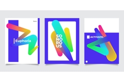 Modern and Simple Poster Design Set with Gradient Wavy Lines Product Image 1