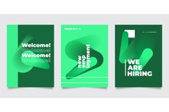Modern Poster Design Set, with Green Gradient Wavy Lines Product Image 1