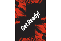 Grunge Sport Background with Black and Red Brush Strokes Product Image 3