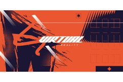 Sport Background with Black and Orange Brush Strokes Product Image 1