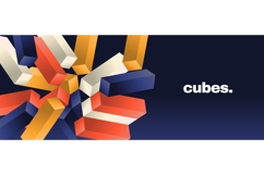 Abstract Geometric Background with 3D Colorful Cubes Product Image 1