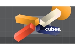 Abstract Geometric Background with 3D Colorful Cubes Product Image 1