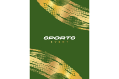 Abstract Sport Poster Design with Gold Brush Strokes Product Image 1