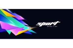 Futuristic and Dynamic Sport Banner with Colorful Shapes Product Image 1