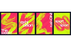 Pink and Yellow Sports Poster Template Collection Product Image 1