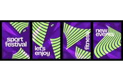 Abstract and Geometric Sports Poster Template Collection Product Image 1