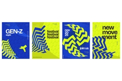 Dynamic and Geometric Sports Poster Template Collection Product Image 1